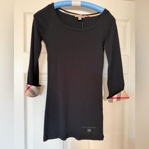 Burberry Britt Black 3/4 Sleeve Shirt Women’s Size XS